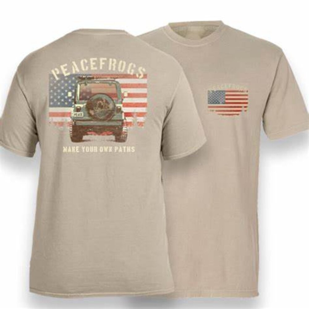 Peace Frogs Make Your Own Path Garment Dye T-Shirt ~ Choose Size ~ Brand New!